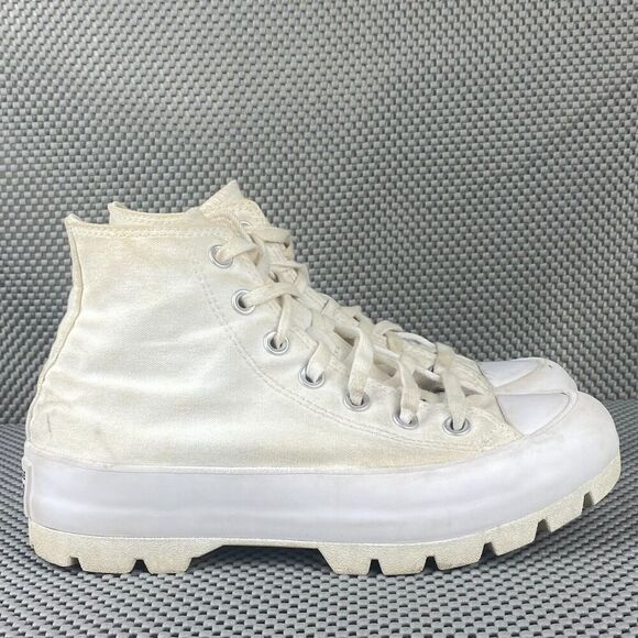 Converse Shoes - Converse Chuck Taylor All Star Sneakers Womens 7 White Lugged Hi Top Lace Up